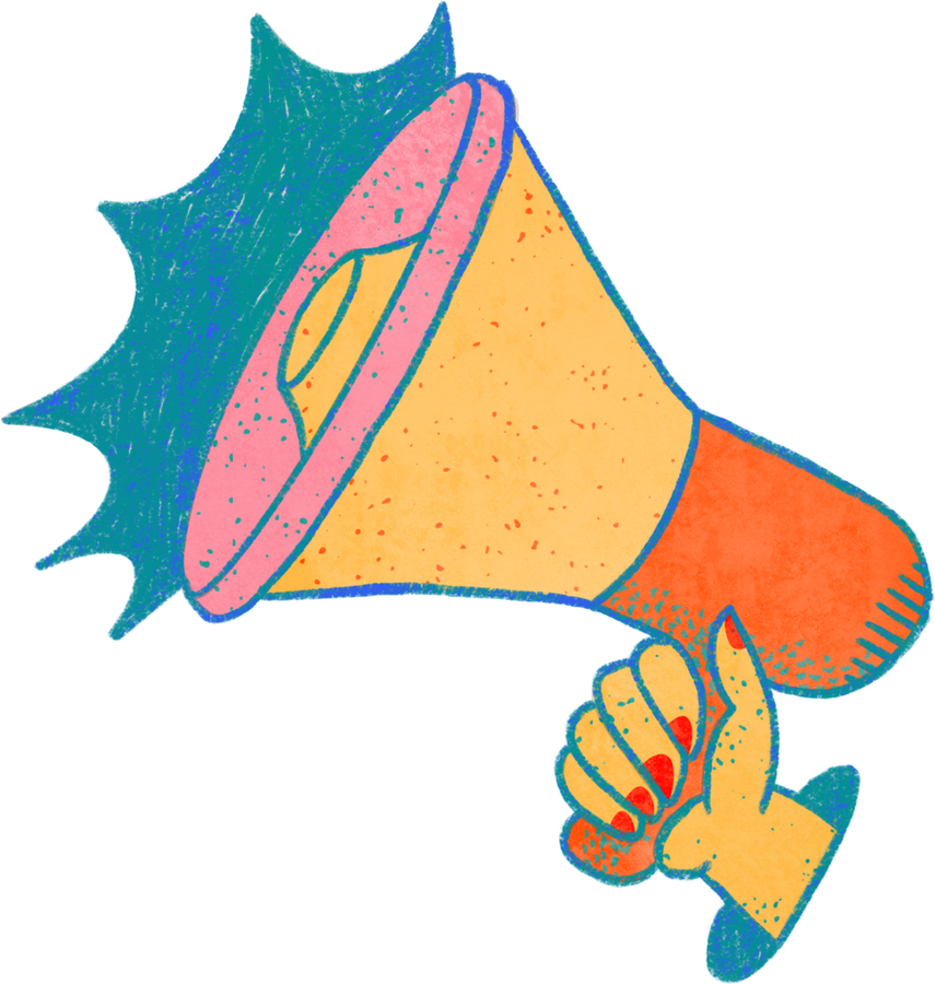 Vibrant Quirky Handdrawn Megaphone
